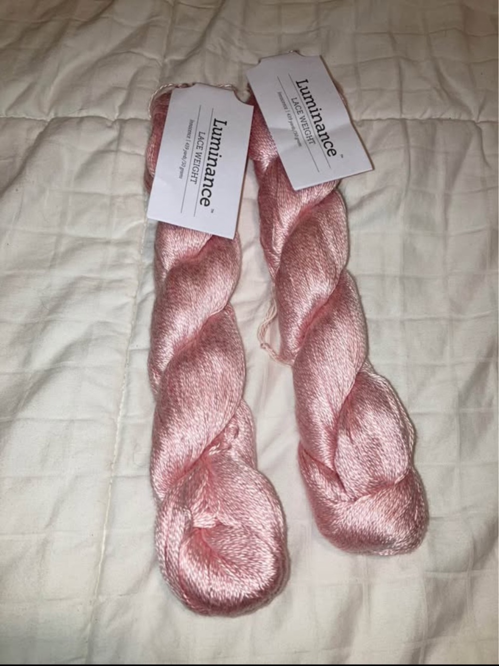 2 Skeins 100% Mulberry Silk Yarn Soft Pink